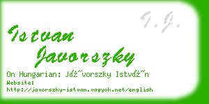 istvan javorszky business card